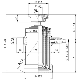 vérins téléscopiques 6007S 9ton 1180mm 6 expansions tête soudable