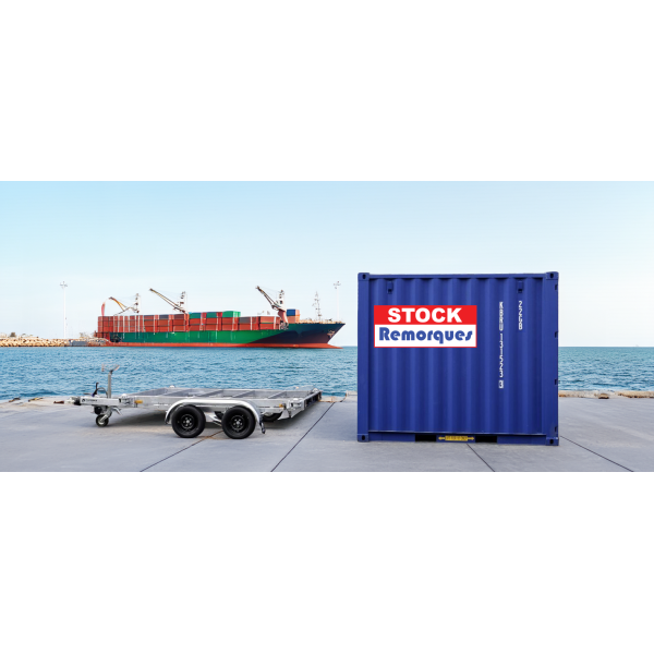 Remorque containeur 10 pieds 2 x essieu 1800 kg