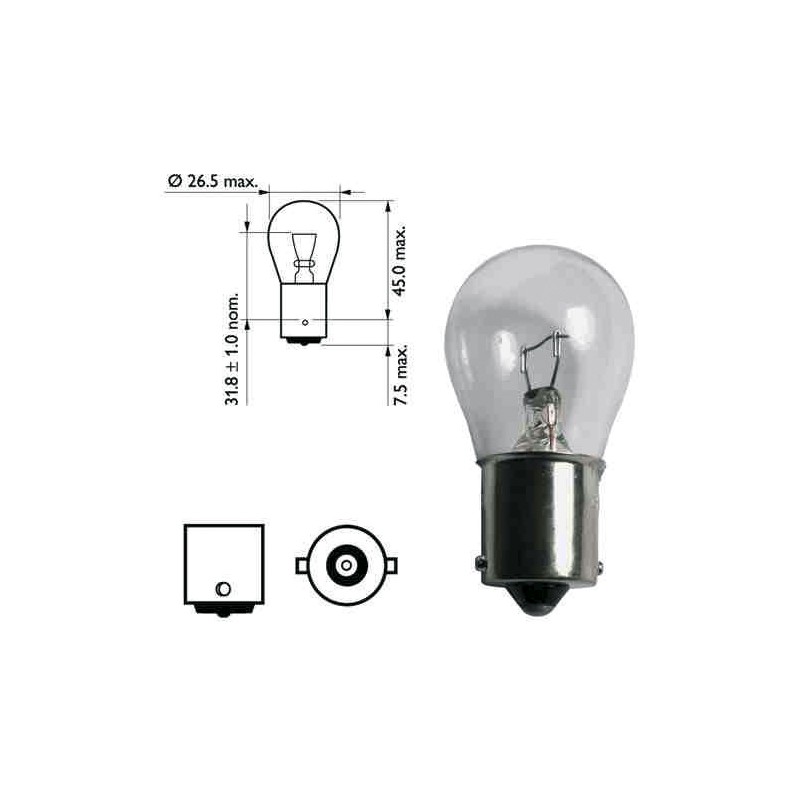 PETITE AMPOULE SPHÉRIQUE 12V 21W /BA15S 18X35