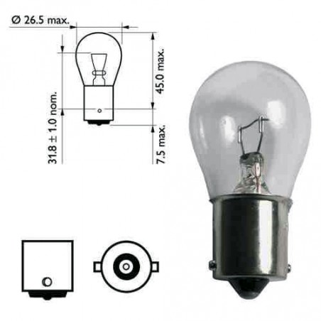 Ampoule BA15S 21W 12V X1