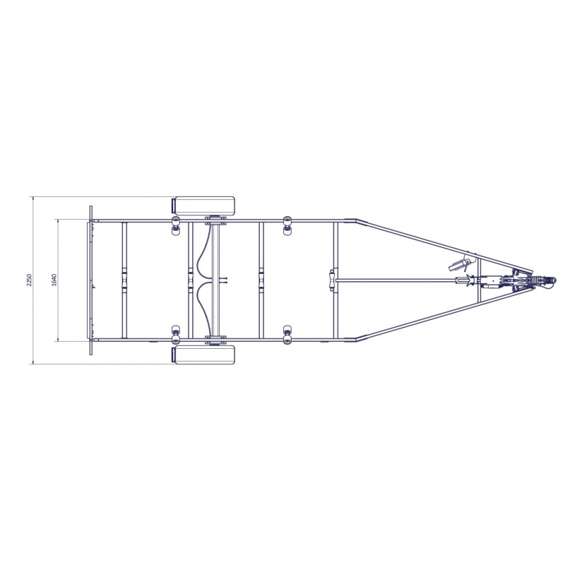 6m30-2m20 - 1x1350 kg - 1350 kg - VLEMMIX - Remorque Porte-Bateau