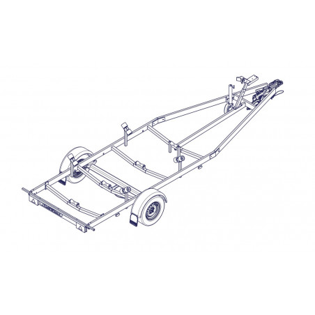 6m30-2m20 - 1x1350 kg - 1350 kg - VLEMMIX - Remorque Porte-Bateau