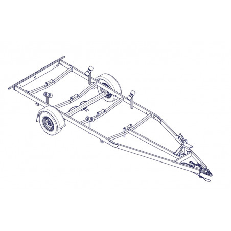 6m30-2m20 - 1x1350 kg - 1350 kg - VLEMMIX - Remorque Porte-Bateau