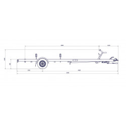 6m30-2m20 1x1800kg- 1800 kg - VLEMMIX - Remorque Porte-Bateau