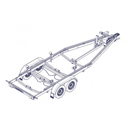 6m30-2m20 2x1350kg - 2700 kg - VLEMMIX - Remorque Porte-Bateau