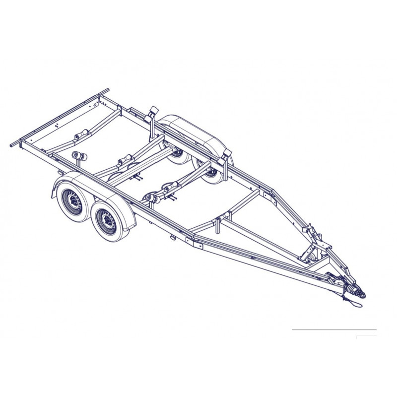 6m30-2m20 2x1350kg - 2700 kg - VLEMMIX - Remorque Porte-Bateau