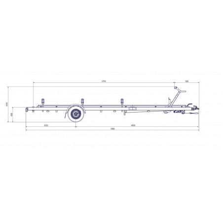 7m-2m20 1x1800kg - 1800 kg - VLEMMIX - Remorque Porte-Bateau