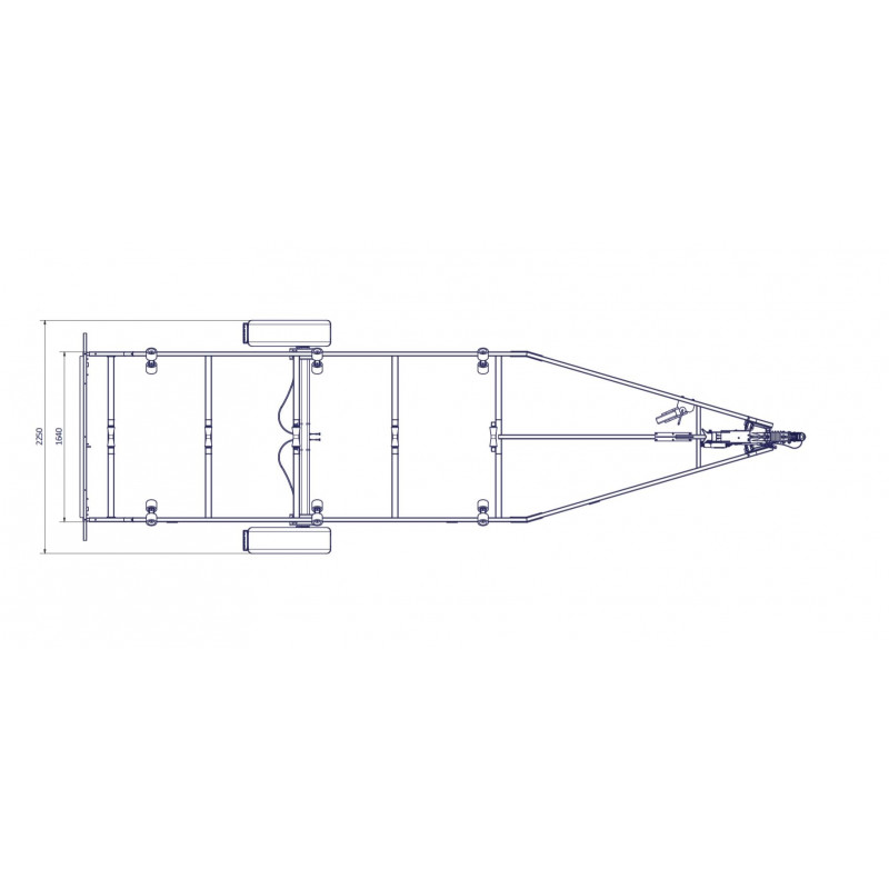 remorque bateau moteur 2700kg 6m30
