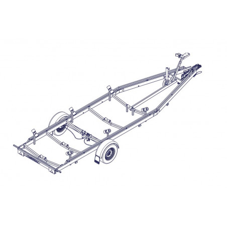 7m-2m20 1x1800kg - 1800 kg - VLEMMIX - Remorque Porte-Bateau