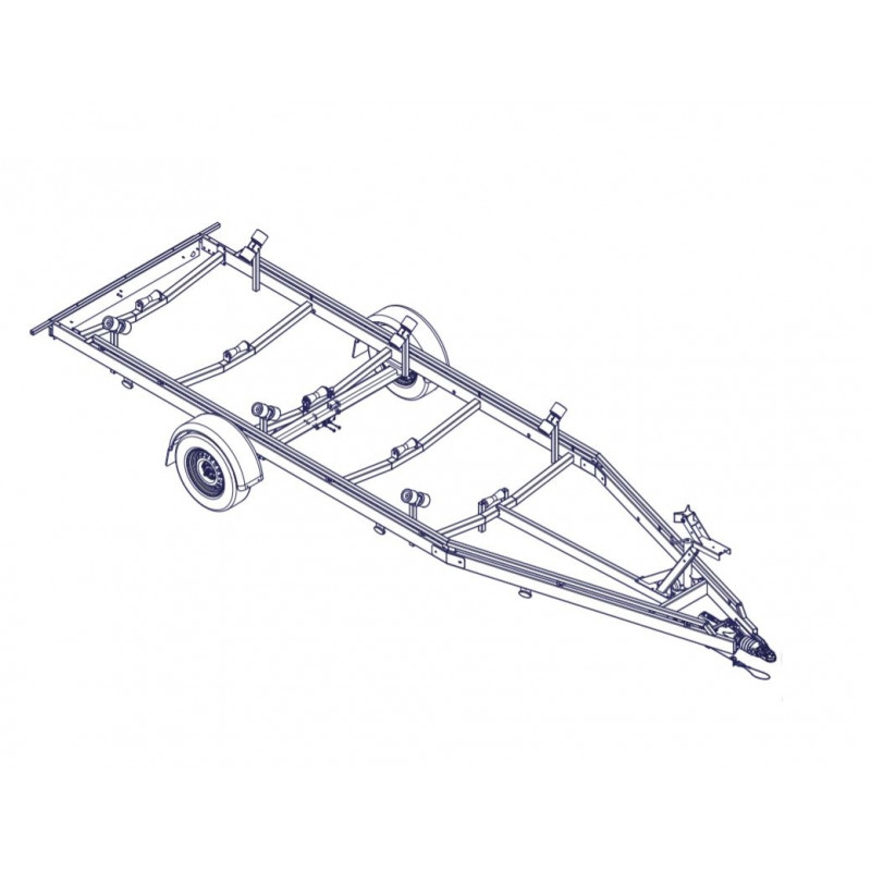 7m-2m20 1x1800kg - 1800 kg - VLEMMIX - Remorque Porte-Bateau