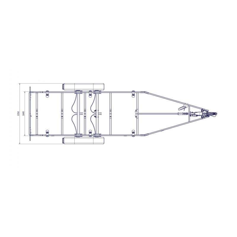 7m-2m20 2x1500kg - 3000 kg - VLEMMIX - Remorque Porte-Bateau