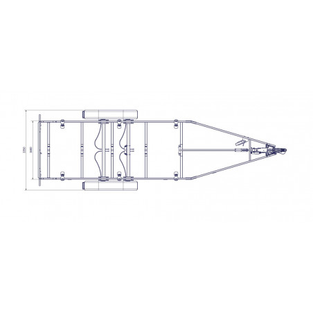 7m-2m20 2x1500kg - 3000 kg - VLEMMIX - Remorque Porte-Bateau