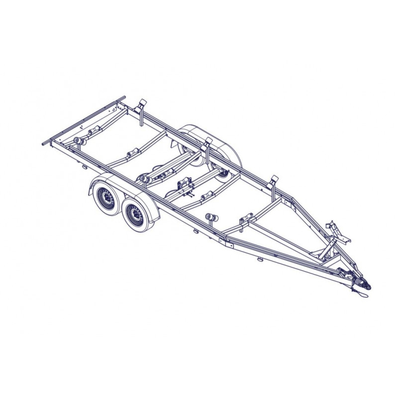 7m-2m20 2x1500kg - 3000 kg - VLEMMIX - Remorque Porte-Bateau