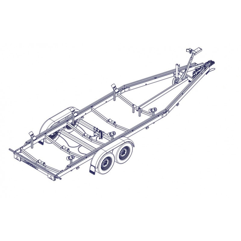 7m-2m20 2x1500kg - 3000 kg - VLEMMIX - Remorque Porte-Bateau