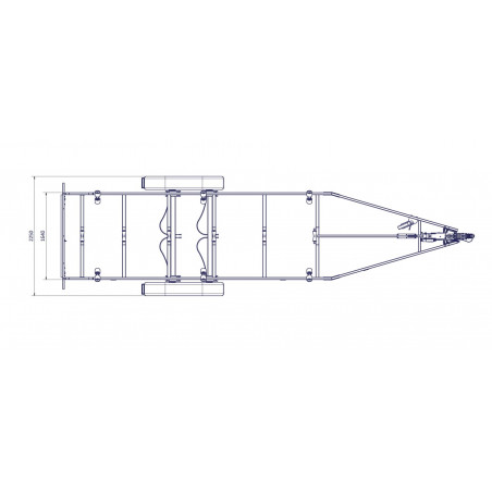 7m80-2m20 2x1350kg - 2700 kg - VLEMMIX - Remorque Porte-Bateau