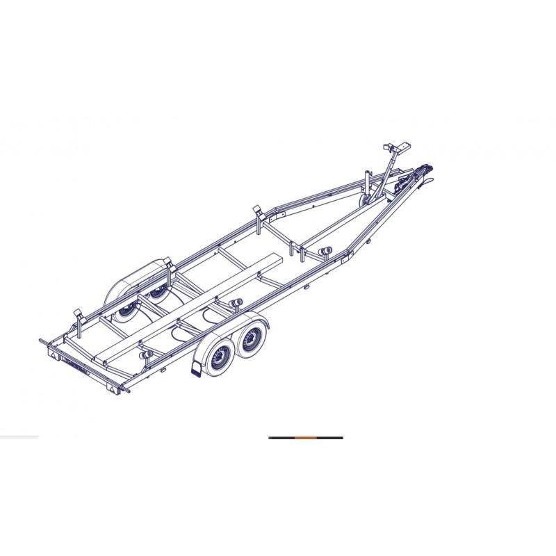 7m80-2m20 2x1350kg - 2700 kg - VLEMMIX - Remorque Porte-Bateau