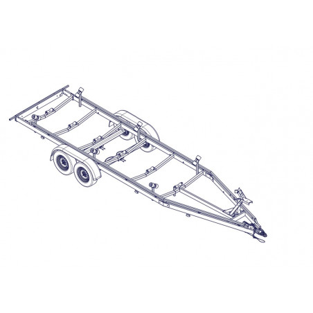 7m80-2m20 2x1500kg- 3000 kg - VLEMMIX - Remorque Porte-Bateau