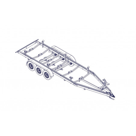 7m80-2m20 3x1350kg - 3x13500 kg - VLEMMIX - Remorque Porte-Bateau