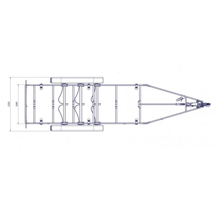 Remorque bateau 3500kg moteur 3 essieux 1350kg
