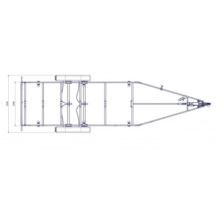 8m40-2m55 - 2x1350 kg - 2700 kg - VLEMMIX - Remorque Porte-Bateau