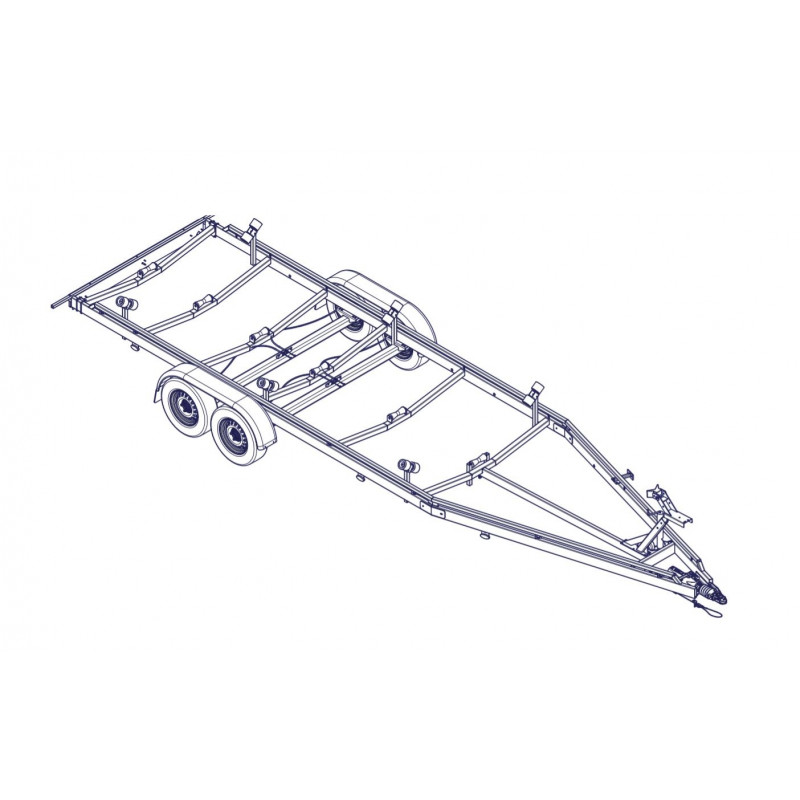 8m40-2m55 - 2x1350 kg - 2700 kg - VLEMMIX - Remorque Porte-Bateau