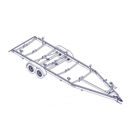 8m40-2m55 - 2x1350 kg - 2700 kg - VLEMMIX - Remorque Porte-Bateau