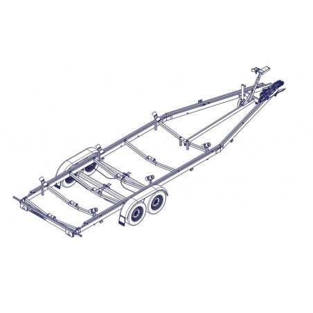 8m40-2m55 - 2x1350 kg - 2700 kg - VLEMMIX - Remorque Porte-Bateau