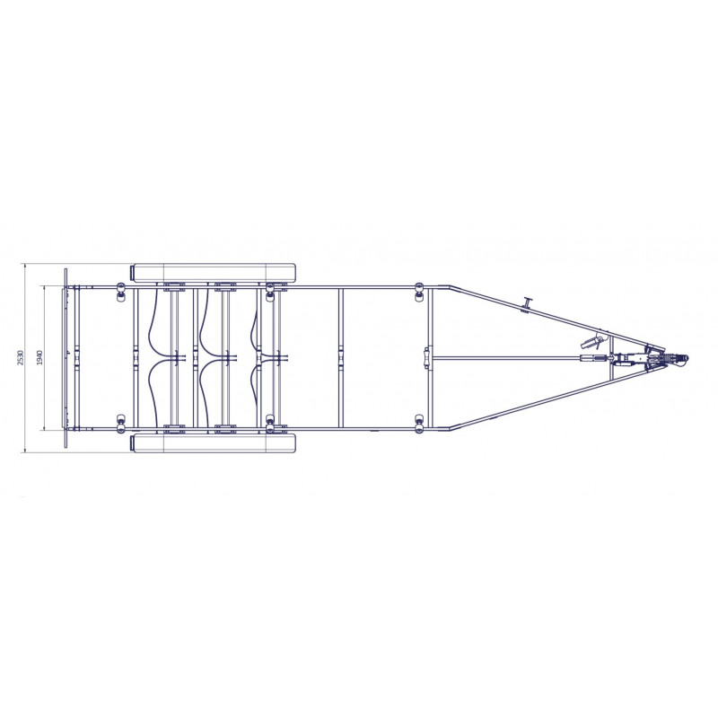 8m40-2m55 - 3X1350 kg - 3500 kg - VLEMMIX - Remorque Porte-Bateau