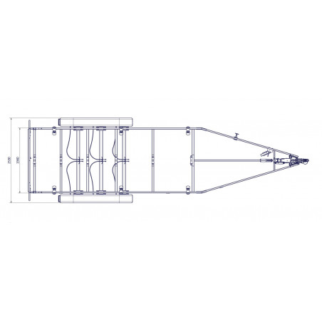 8m40-2m55 - 3X1350 kg - 3500 kg - VLEMMIX - Remorque Porte-Bateau