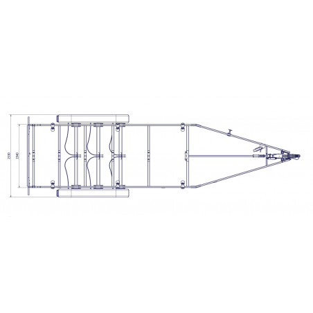 8m40-2m55 - 3X1350 kg - 3500 kg - VLEMMIX - Remorque Porte-Bateau