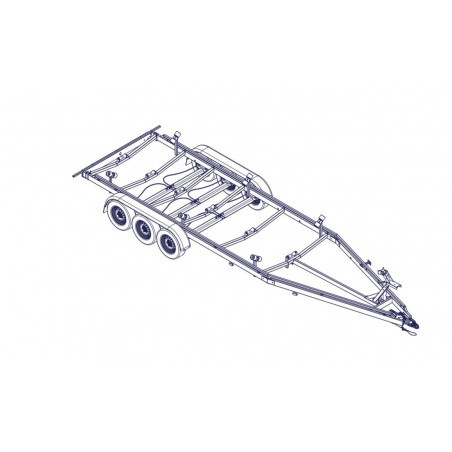 8m40-2m55 - 3X1350 kg - 3500 kg - VLEMMIX - Remorque Porte-Bateau