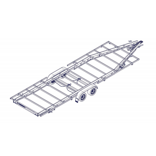 TH 7m80 x 2m44 Plateau 2 essieu x 1800 kg