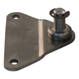 plaque de fixation avec cheville BA01/Z08 inox 316 épaisseur du matériau 3mm, hauteur 10mm, 2 trous Ø6,1mm à 55mm. Robinet Ø8...