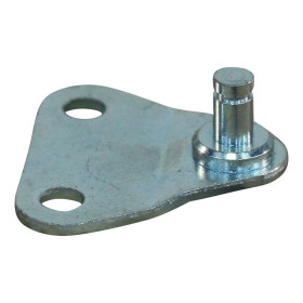 plaque de fixation avec cheville BB01/Z04 inox 316 triangle 28x28x1,5, 2 trous Ø4.3mm sur 18mm. Taraud Ø4x4,5mm