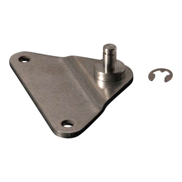 plaque de fixation avec cheville inox BA01/Z06 support lateral, 2 trous Ø5.3mm sur 55mm. Hauteur 7mm. Broche 6mm.