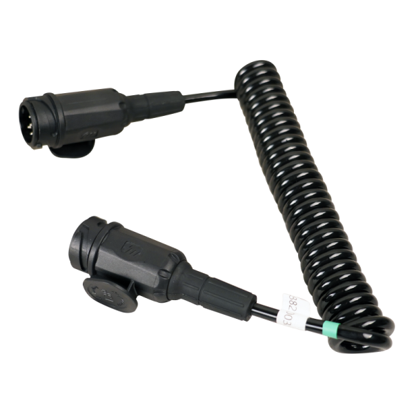 câble en spirale 8-polig 2,5m fiches Menbers en plastique 13 broches