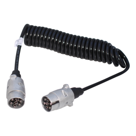 câble en spirale À 7 pôles 3,5m, fiche en aluminium