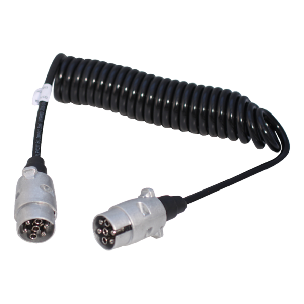 câble en spirale À 7 pôles 3,5m, fiche en aluminium