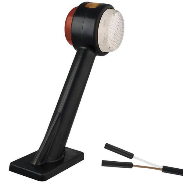Droite | Feu de gabarit LED avec tige inclinée | 24V | 2-PIN connecteur