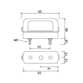 eclairage de plaque d'immatriculation REGPOINT small joint de passe-câble