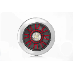 Feu antibrouillard/arrière à LED darklook, chromé 12-24V 5-PIN. inb.