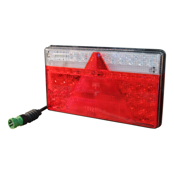 feu arrière LED 5 PINs baïonnette verte + 0,5m de câble, 5 x 1mm². Multiled II droit