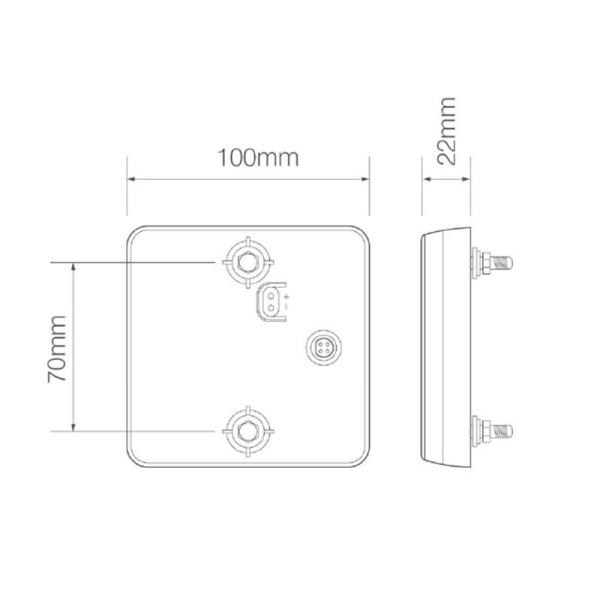 feu arrière LED câble universel 12 V  (ensemble de 2 pièces)