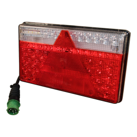 feu arrière LED LED 8 PINs baïonnette verte + 0,5m de câble, 8 x 1mm². Multiled II droit