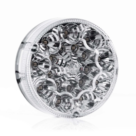 Feu arrière LED rond, cabuchon transparent 24V 50cm cable
