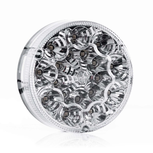 Feu arrière LED rond, cabuchon transparent 24V 50cm cable