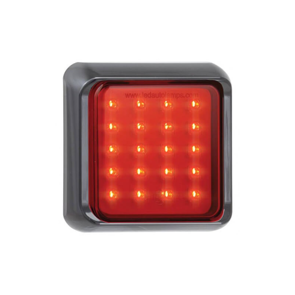 Feu de brouillard LED noir encastré | 12-24V | 40cm. cable