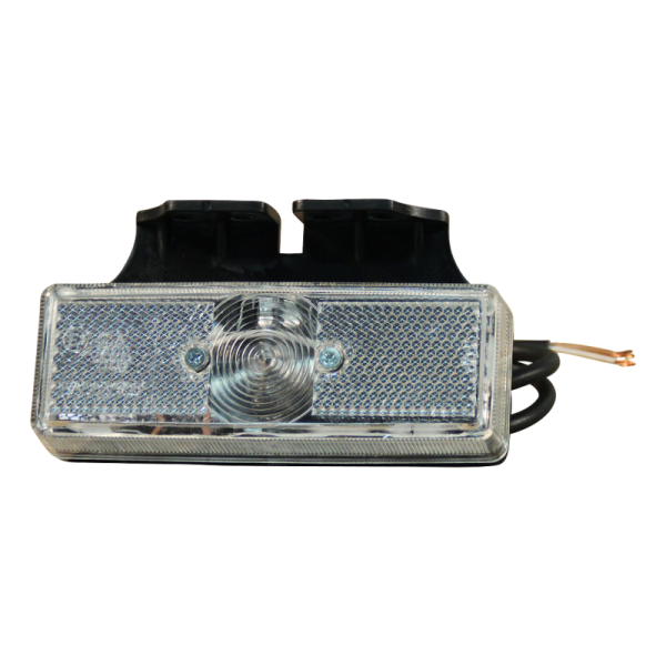 feu de position avec catadioptres blanc avec support en caoutchouc câble avec extrémité ouverte 50cm