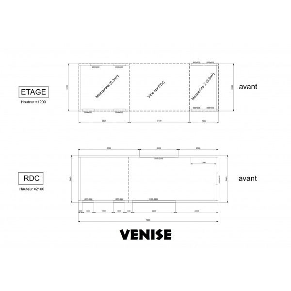 Structure 400 x 200 à partir de 5 085.00€ suivant modèle (sans remorque)