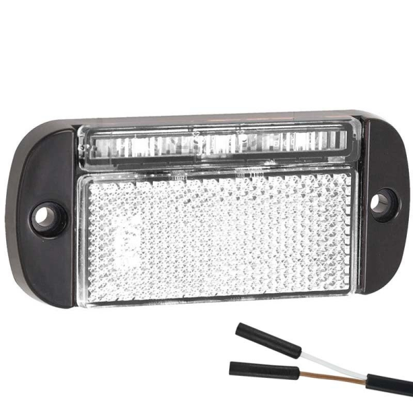 Feu de position LED blanc | 12-24V | connecteur 2-PIN